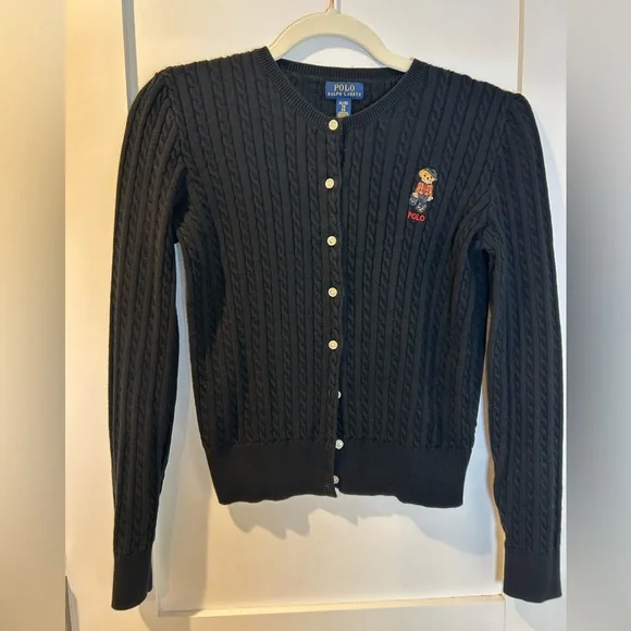 Polo by Ralph Lauren Black Cable Knit Sweater - Picture 1 of 6